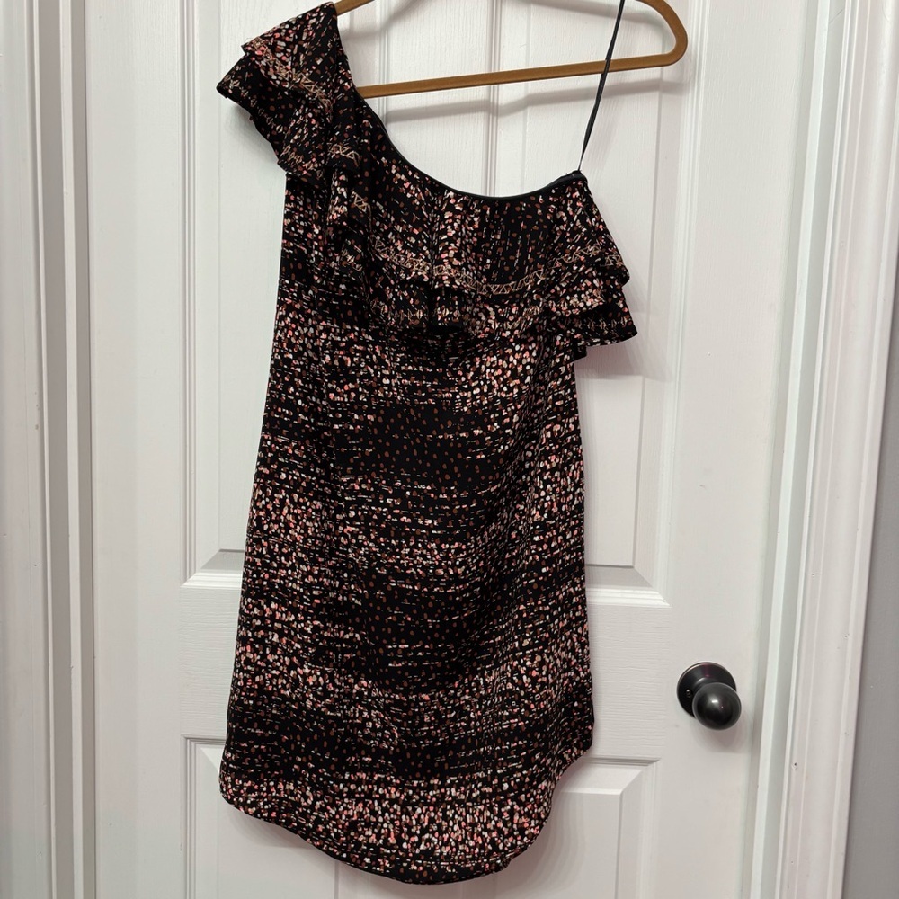 Black One-Shoulder Ruffle Dress | APT. 9 S